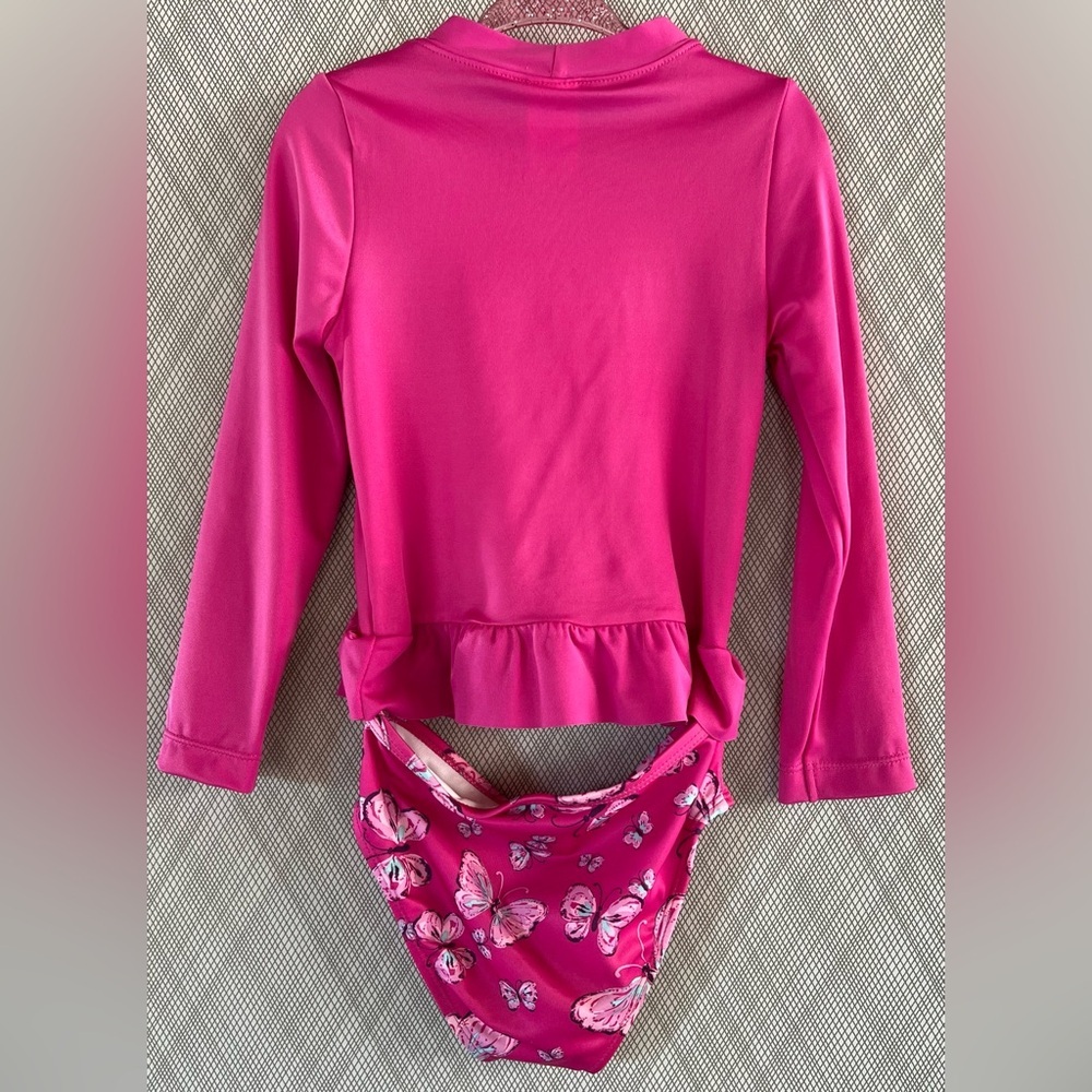 Gymboree- Butterfly Print Long sleeve Swimsuit 2pc Set (Size 3T) NWOT - Picture 2 of 5